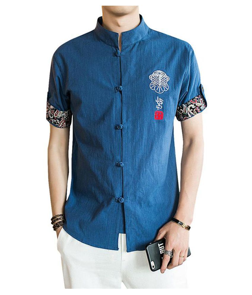 Stand Collar Ethnic Printing Chinese 