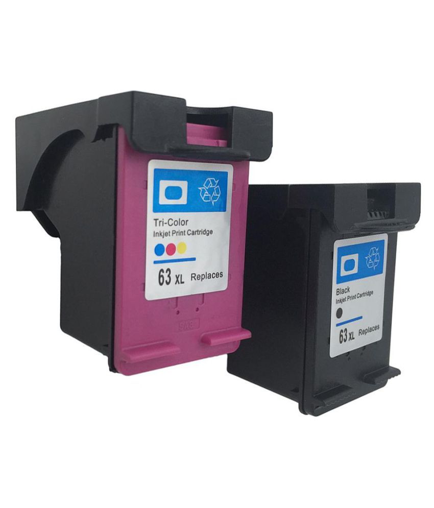 2pcs Remanufactured Ink Cartridge For Hp 63 Xl Hp 63