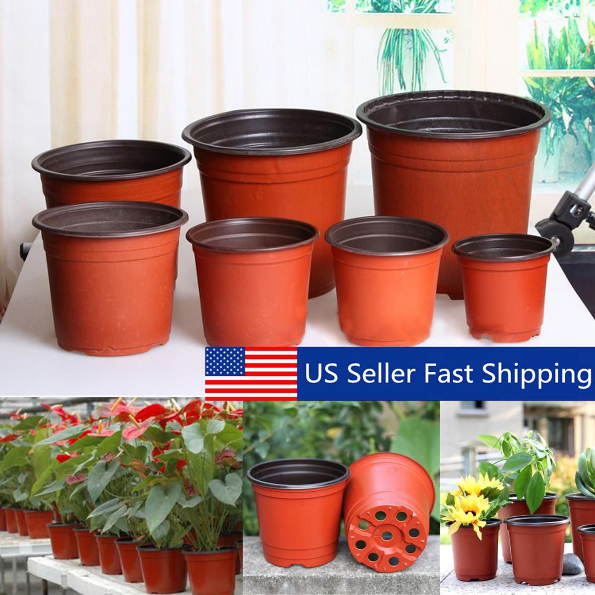 100pcs Garden Nursery Pots Flowerpot Seedlings Bulk Planter Container Set Casual 