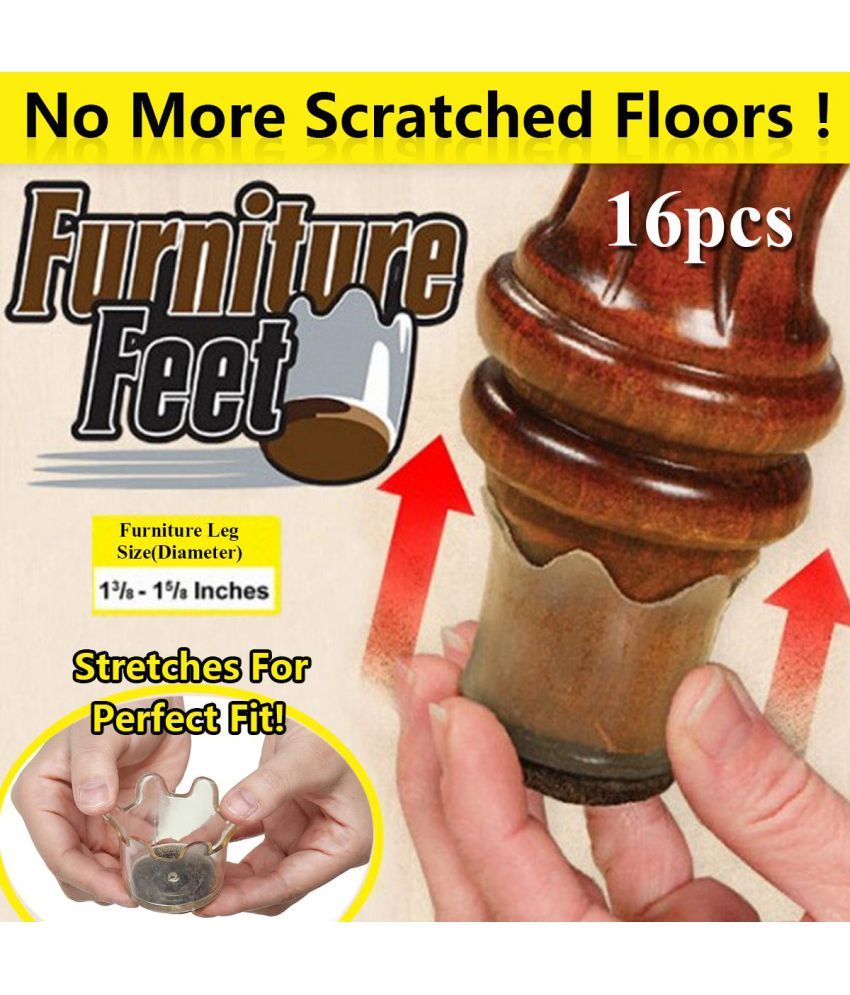 16 Furniture Floor Feet Flexible Floor Protectors Large Fits Legs 1 3/8