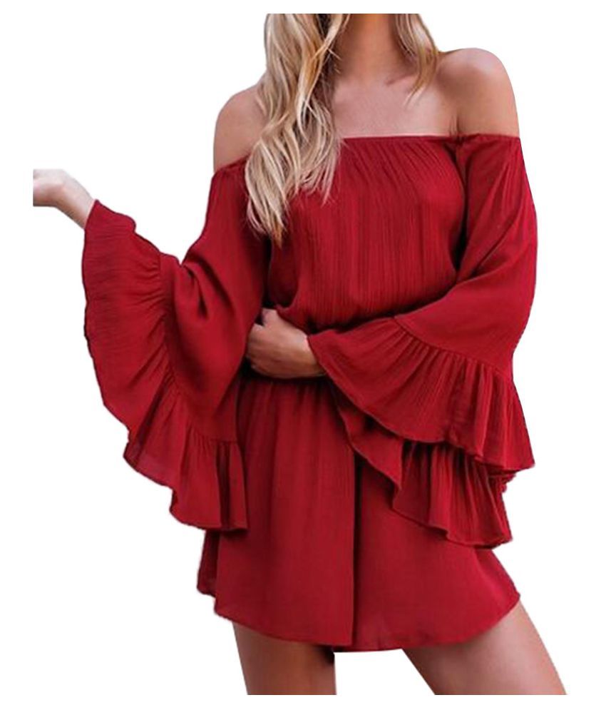 womens red playsuit