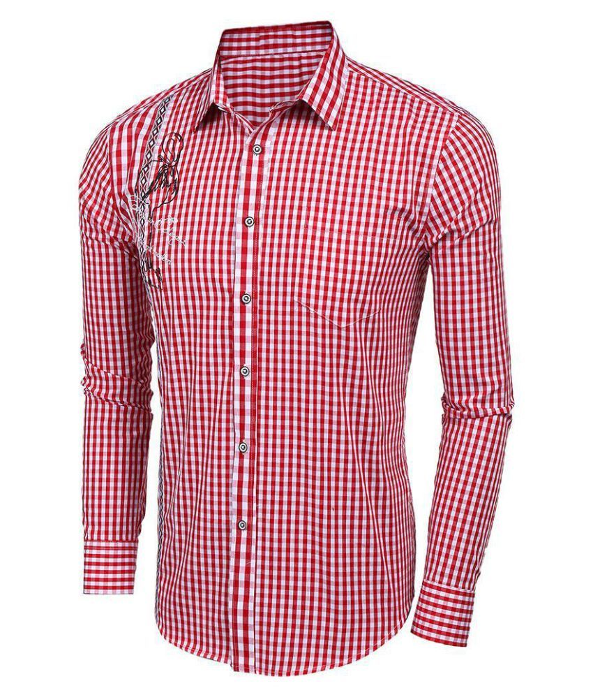 plaid shirt with embroidery