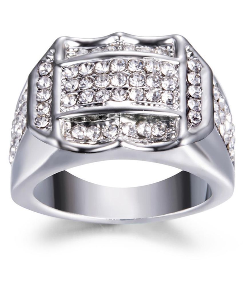 Men Rings Alloy Rhinestone Geometric Wedding Engagement Rings Jewelry ...