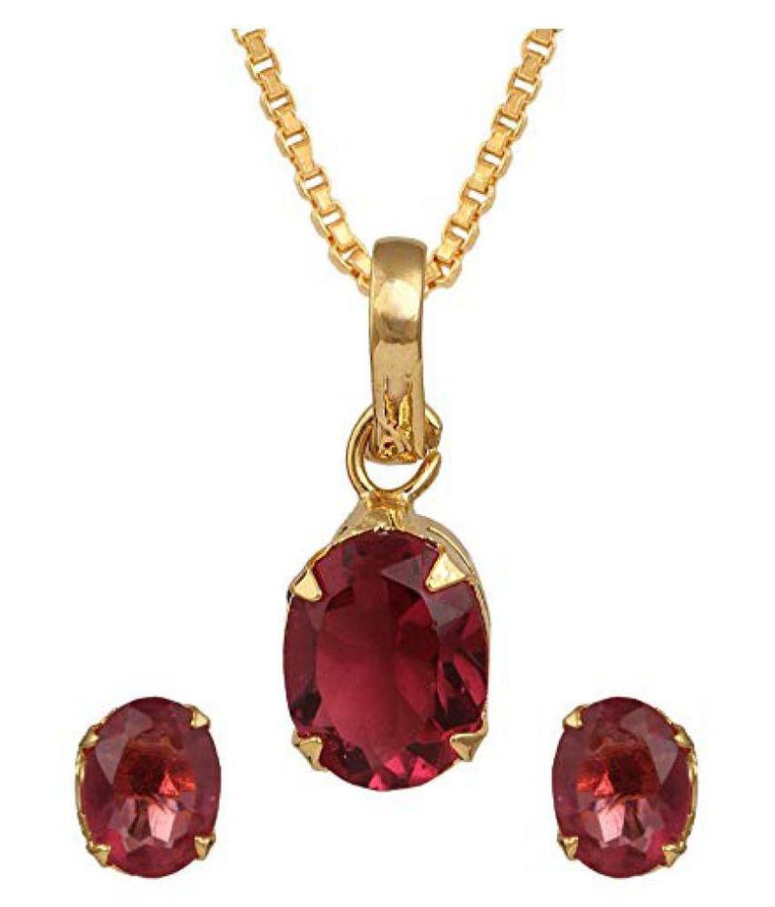 ruby pendant and earrings