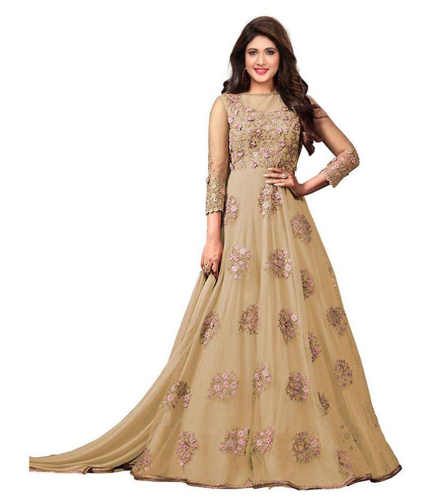 gold anarkali gown