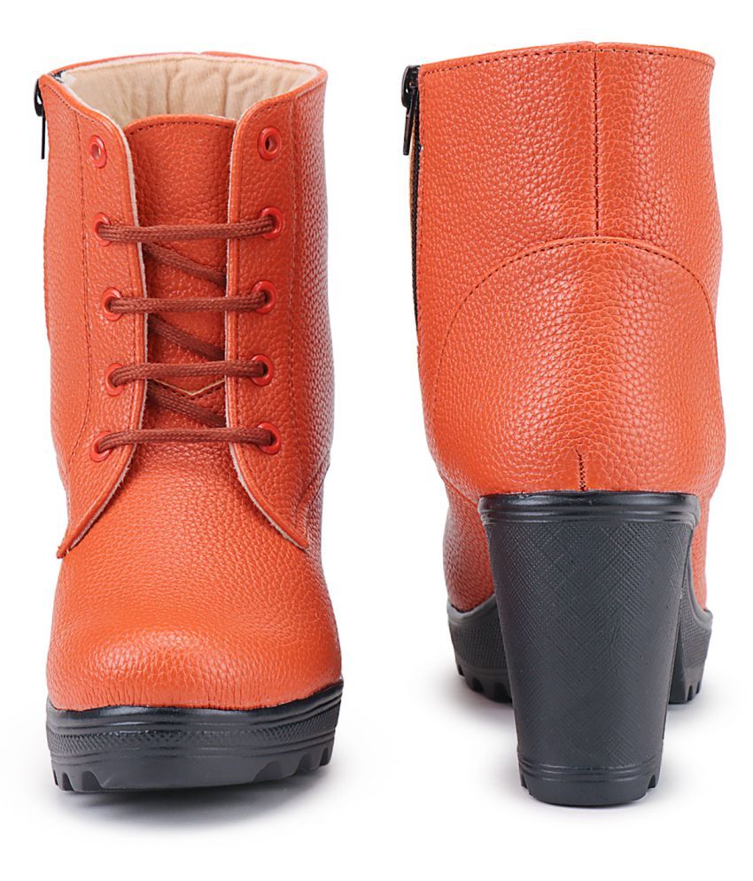 orange chelsea boots