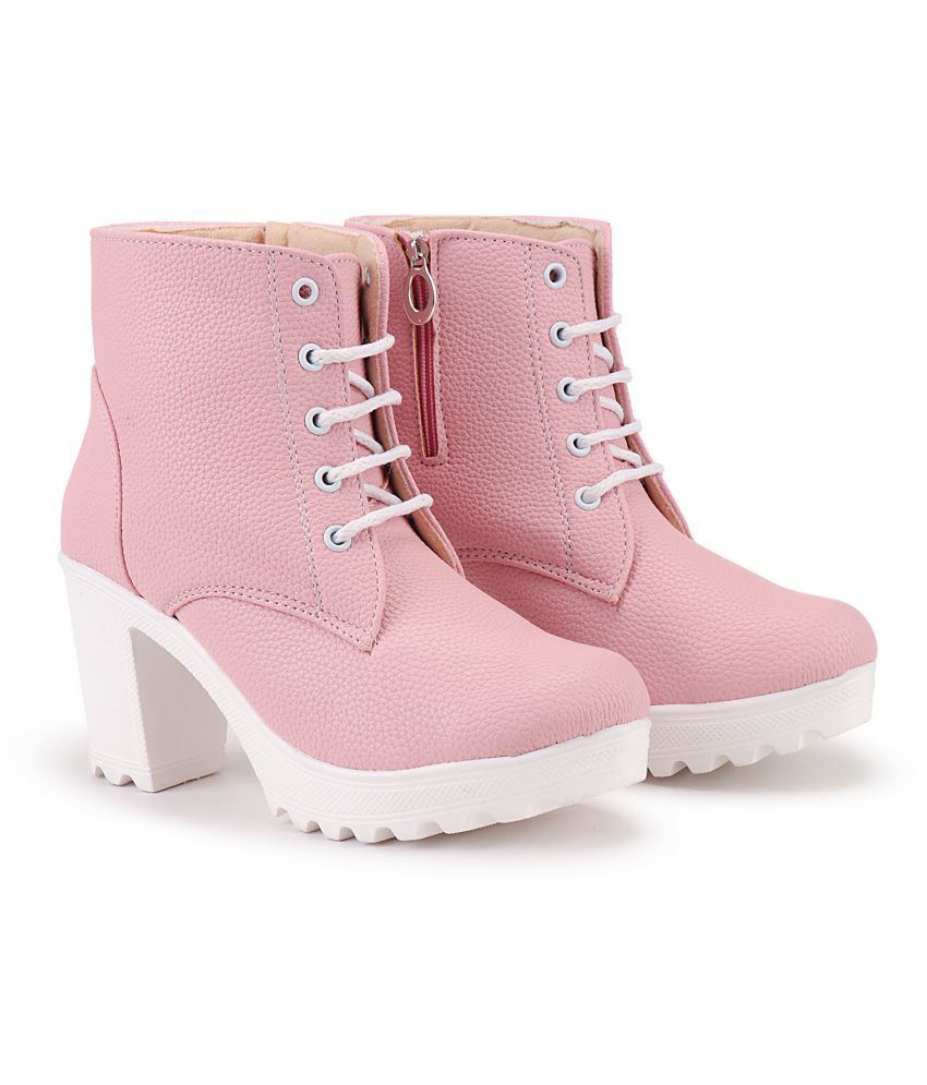 Deeanne London Pink Ankle Length Chelsea Boots Price in India- Buy ...