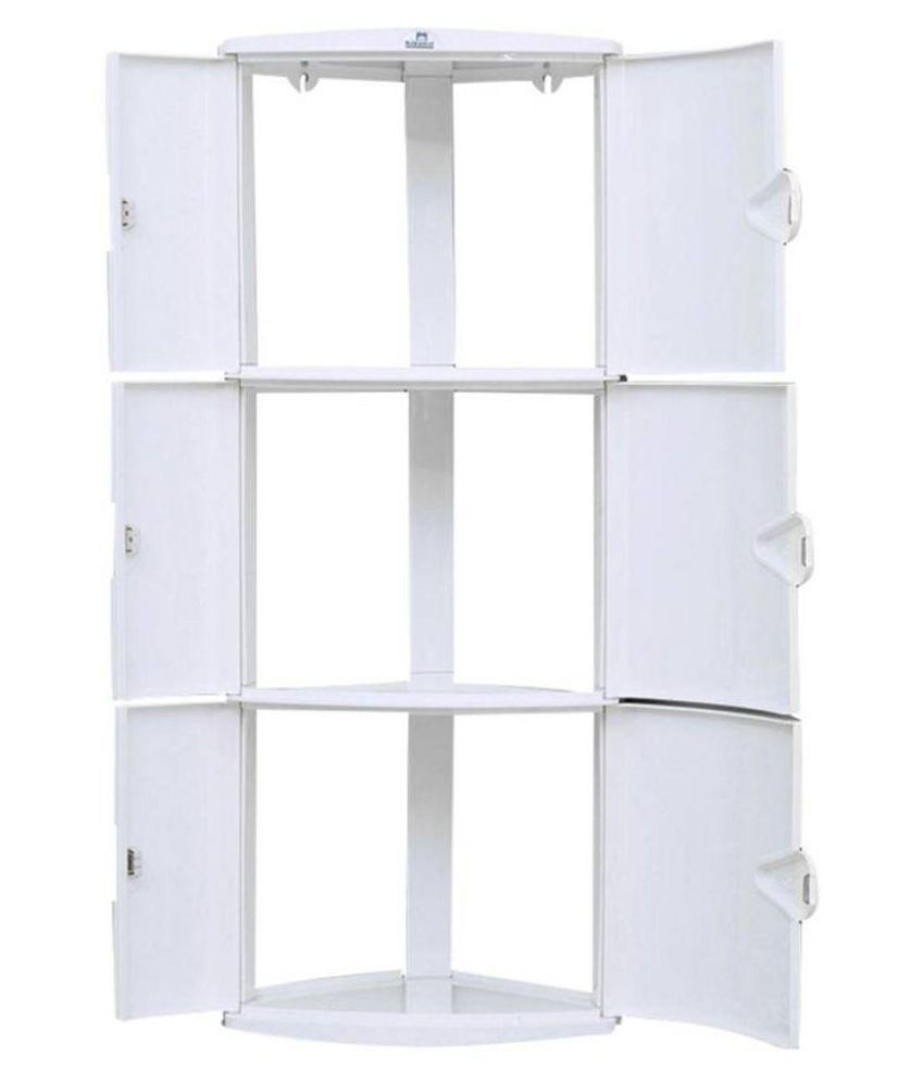 Nill Corner Cabinet 3 Door Ivory Plastic Bathroom Nill Corner Cabinet 3 Door Ivory Plastic Bathroom