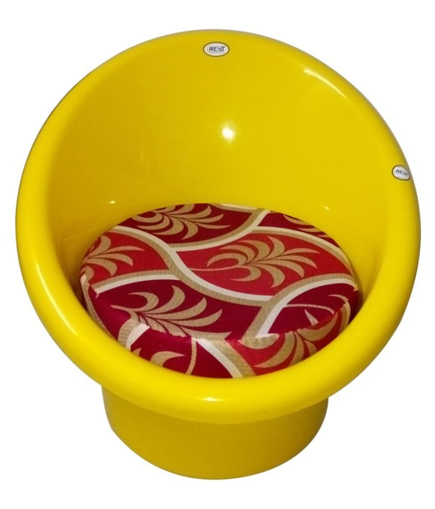 tub chair yellow with complimentary cushions set of 2