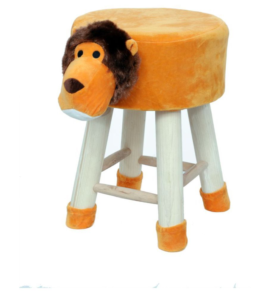 Welhouse India Lion Animal Shaped Ottoman/Foot Stool for Kids