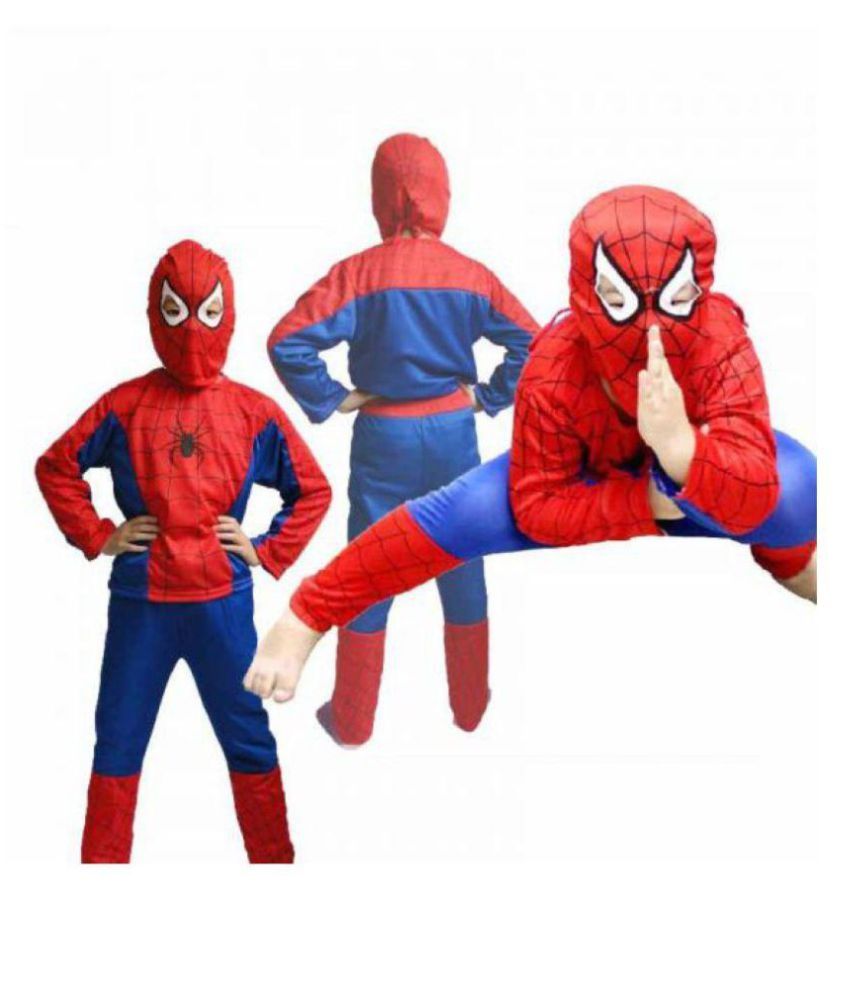 Baby & Sons Premium Quality Multicolour Polyester Spiderman Costume For ...