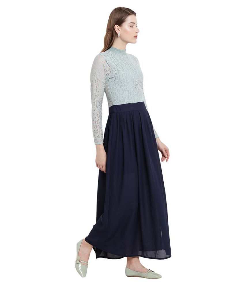 Abiti Bella Georgette Navy Regular Dress - Buy Abiti Bella Georgette Navy Regular Dress Online ...