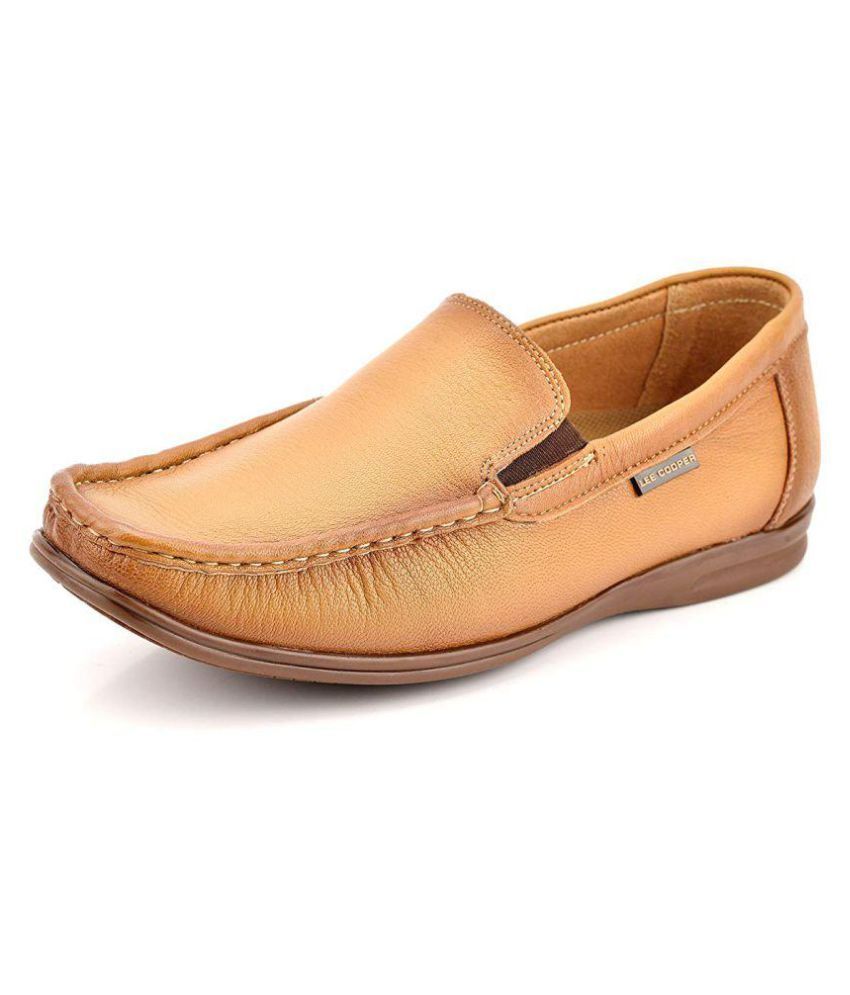 lee cooper loafers tan