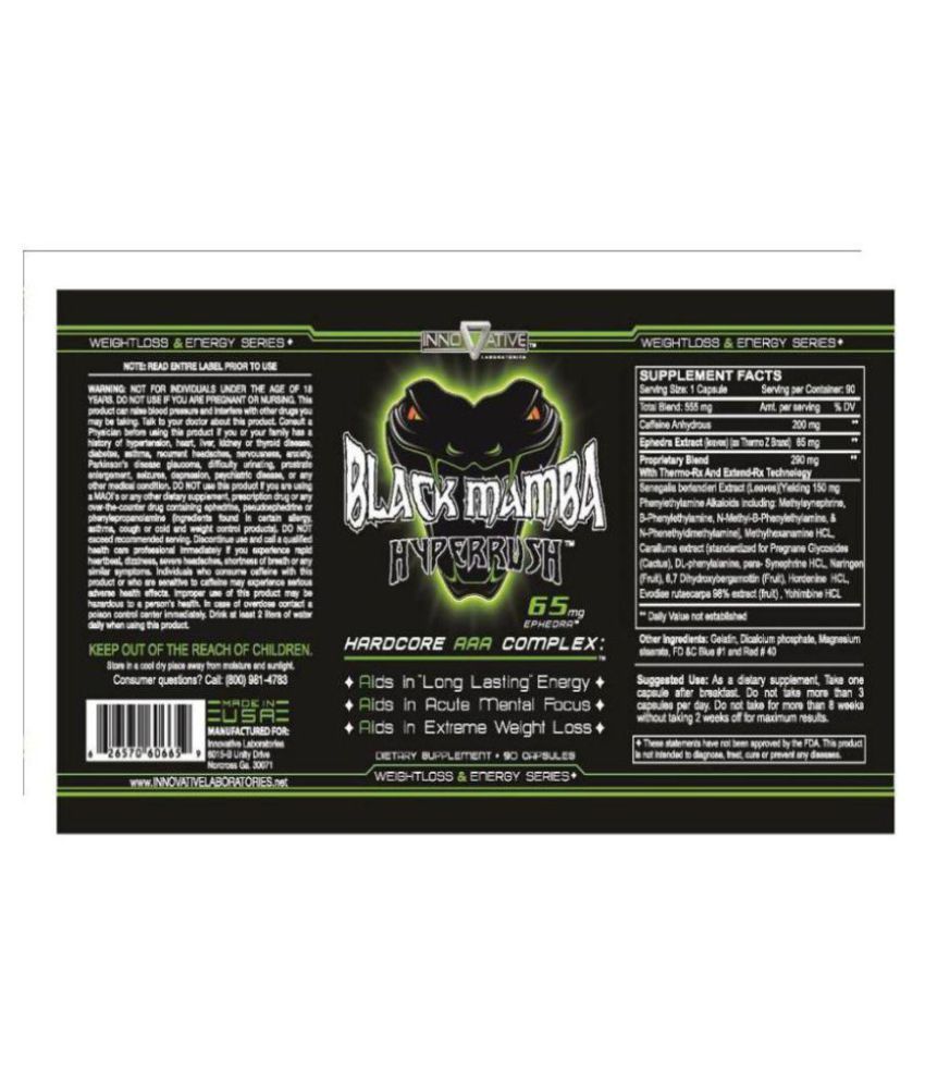 Innovative laboratory BLACK MAMBA FAT BURNER HYPER RUSH 90 no.s