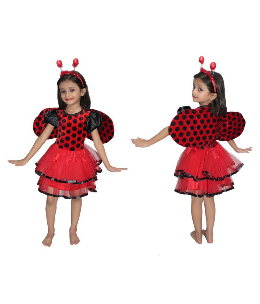     			Kaku Fancy Dresses Red Lady Bird Girl Insect costume For Kids School Annual function/Theme Party/Competition/Stage Shows Dress