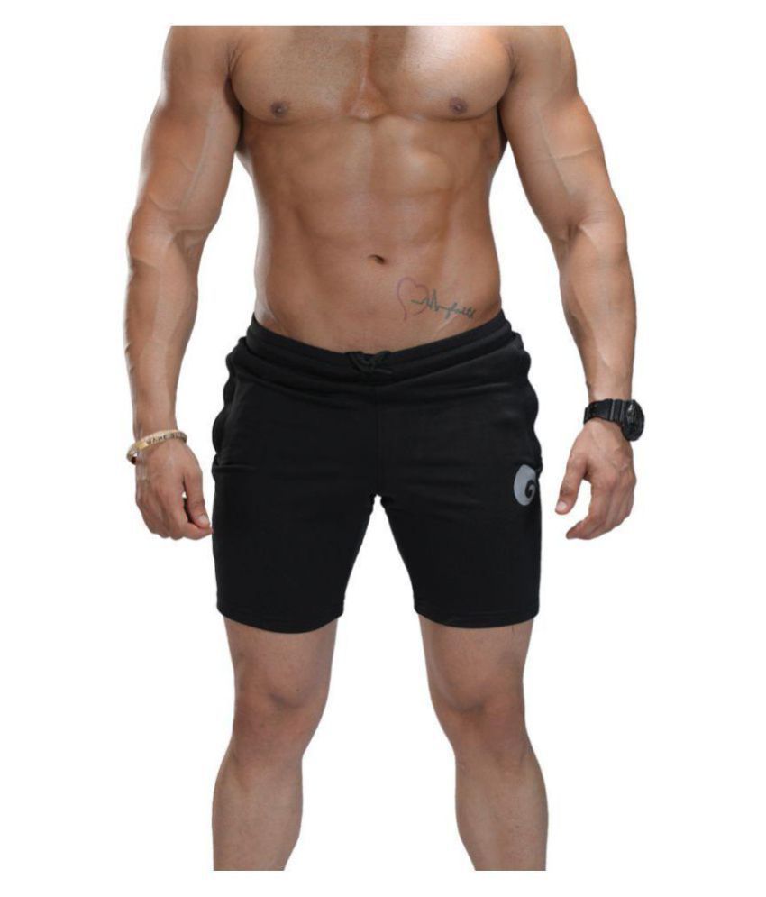 Download Omtex Black Polyester Fitness Shorts - Buy Omtex Black ...