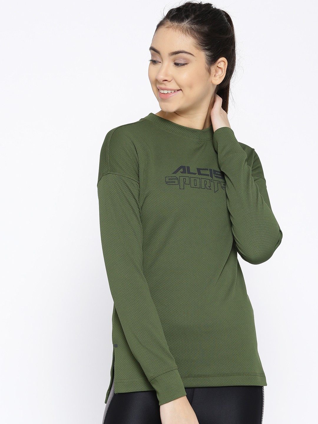     			Alcis - Olive Green Polyester Women's Sweatshirt