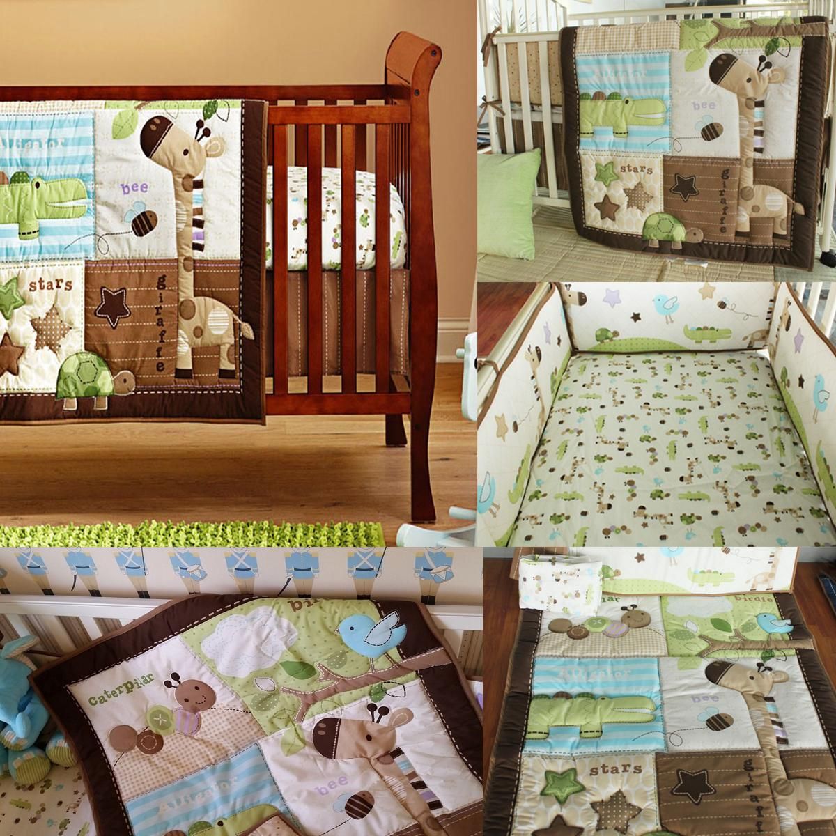 Buy 7pcs Baby Bedding Set Nursery Crib Cot Sheet Quilt Dust Bumper