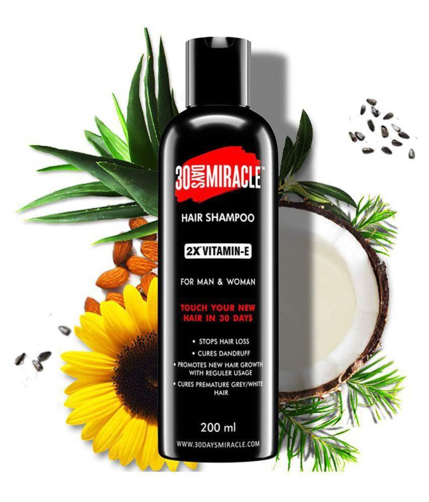 30 DAYS MIRACLE Vitamin-E Hair Shampoo Anti Hair Fall Shampoo 200 ml: Buy 30 DAYS MIRACLE ...