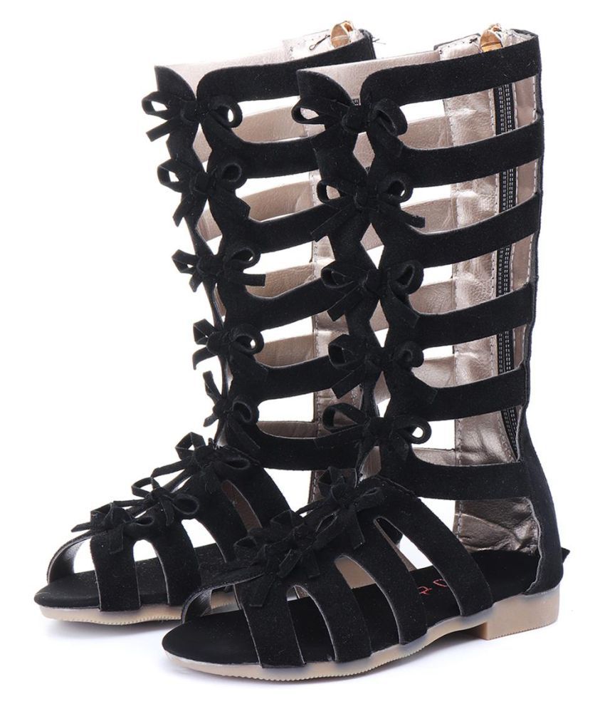 Summer Children Girl High-top Boots Fashion Kids Roman Sandals Gladiator Shoes L 
