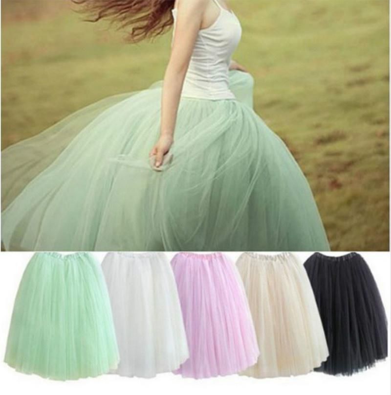 long tulle midi skirt