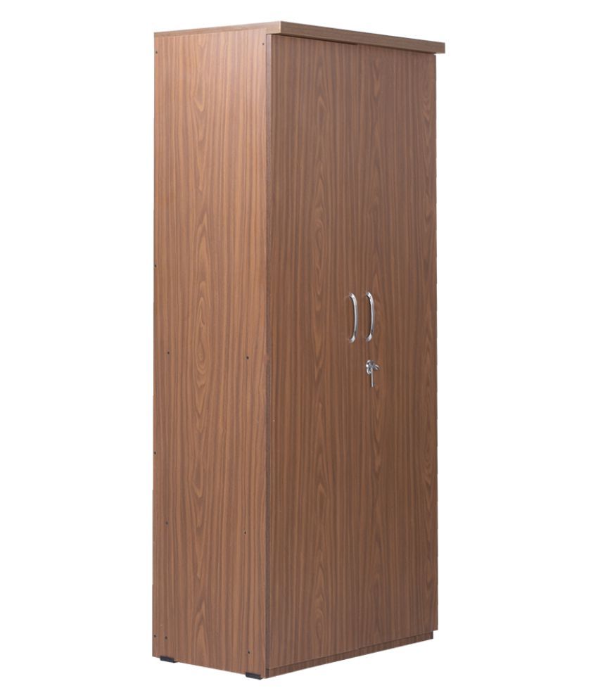 Bharat Lifestyle Atlanta Engineered Wood 2 Door Wardrobe Wooden Almirah Finish Color Acacia Dark