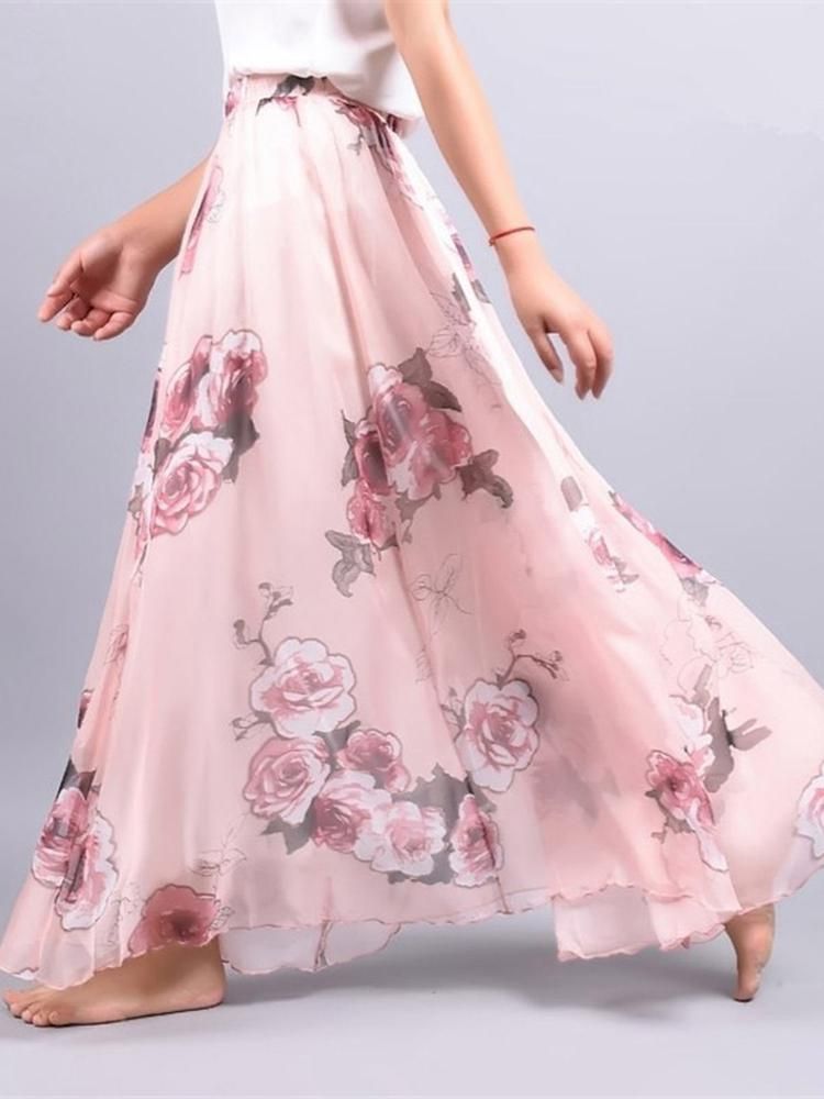long length floral skirt