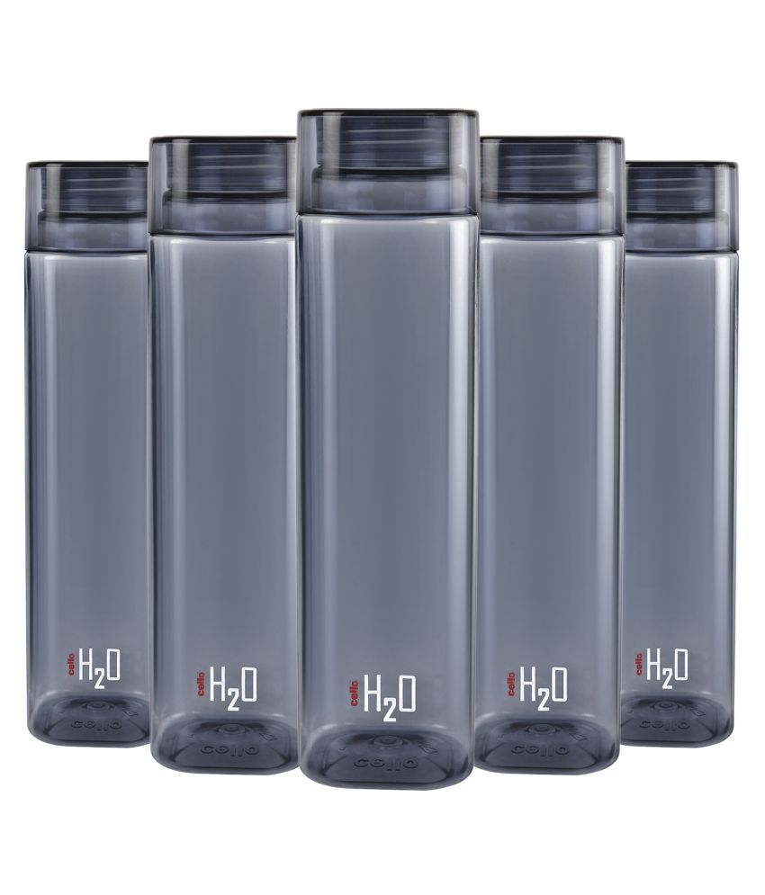 Cello H2o Squaremate Black 1000 Ml Pet Water Bottle Set Of 5 Buy Online At Best Price In India Snapdeal