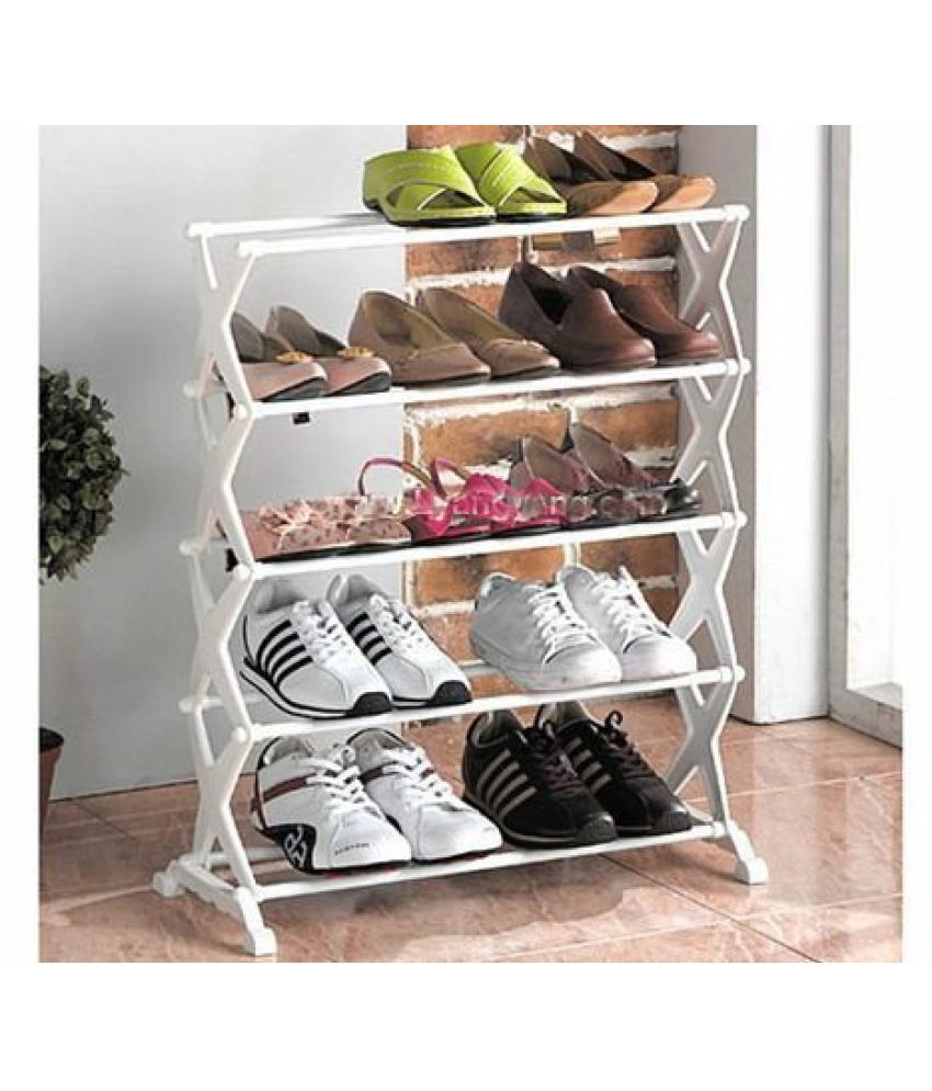 5 Tier Foldable Stainless Steel Shoe Rack 16 Pair 5SHRCK