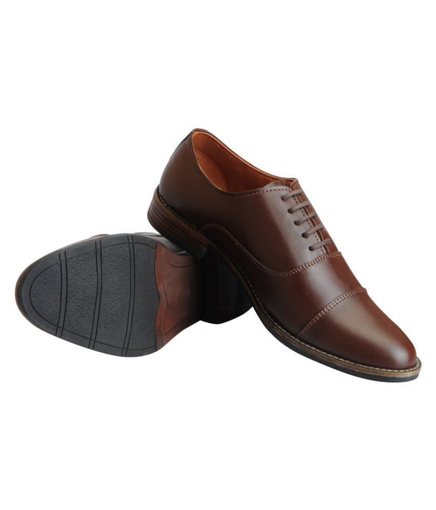 Fausto Oxfords Non-Leather Brown Formal Shoes Price in India- Buy ...