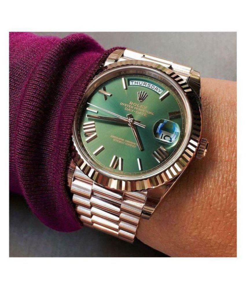 Shop In Style Oyster Perpetual Day Date Metal Analog Men\u0027s Watch
