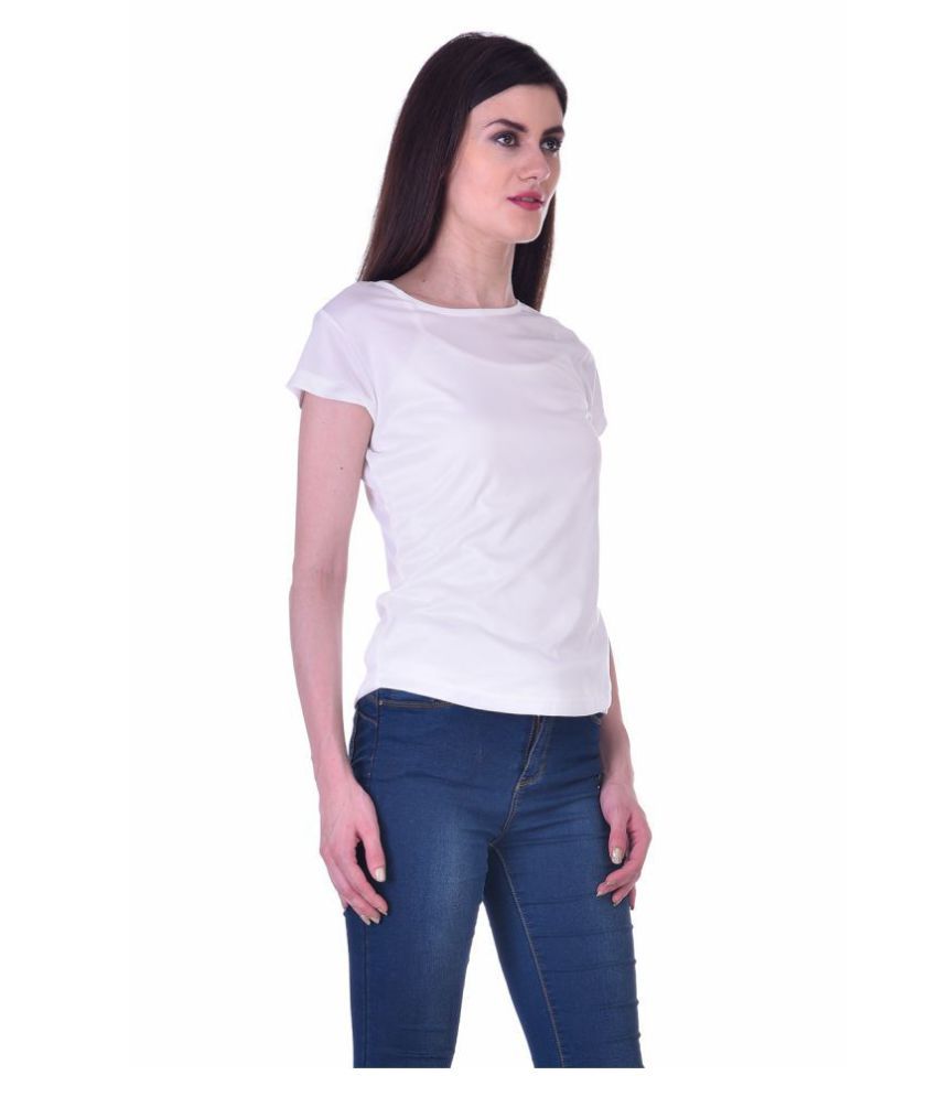 Buy myCaliber Cotton White TShirts Online at Best Prices in India