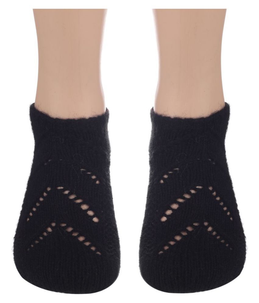     			KC Store Women's Black Hand Knitted Socks For Winters