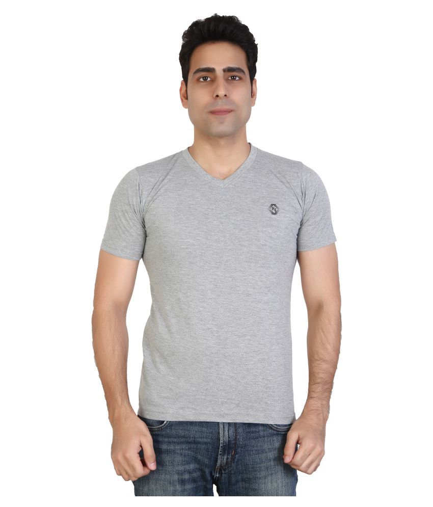     			Awack Grey Slim Fit Polo T Shirt