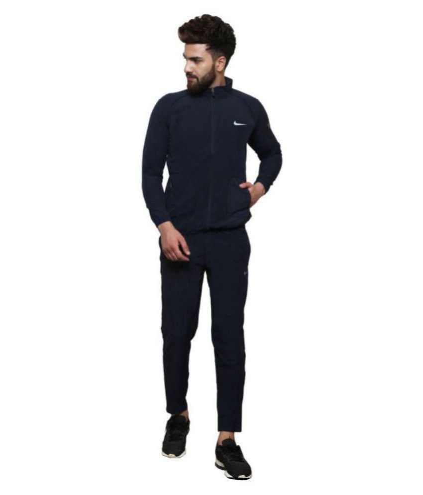 nike navy polyester lycra tracksuit