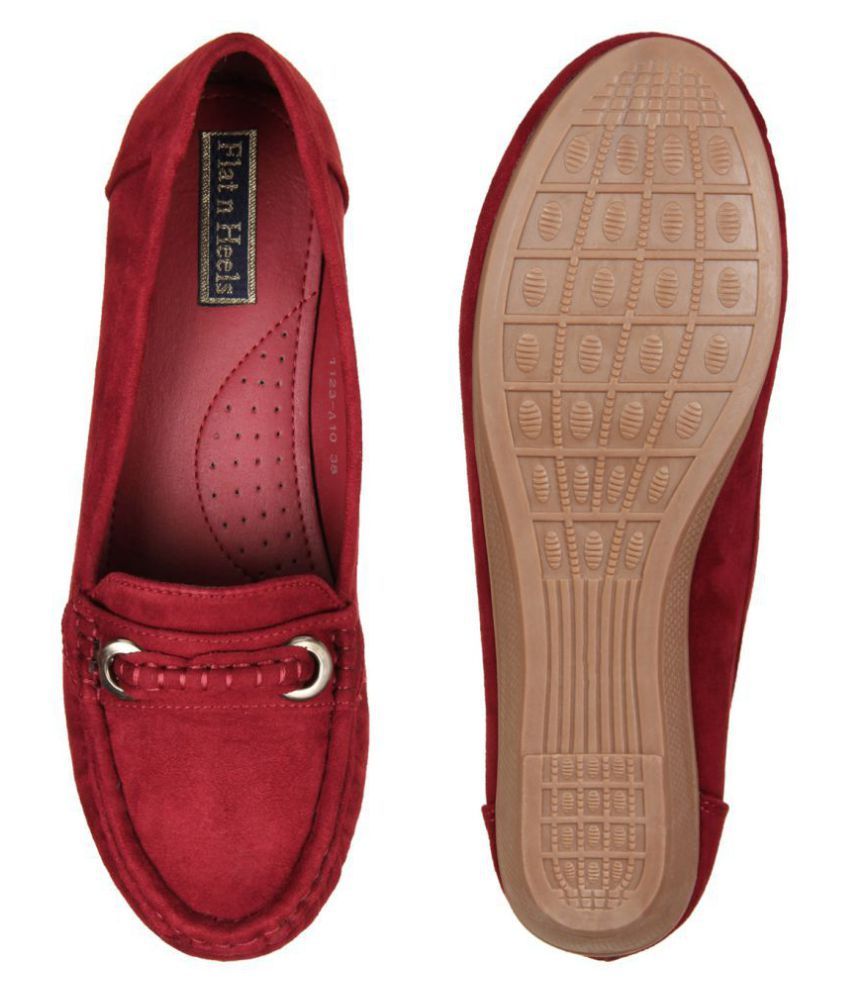 flat maroon shoes