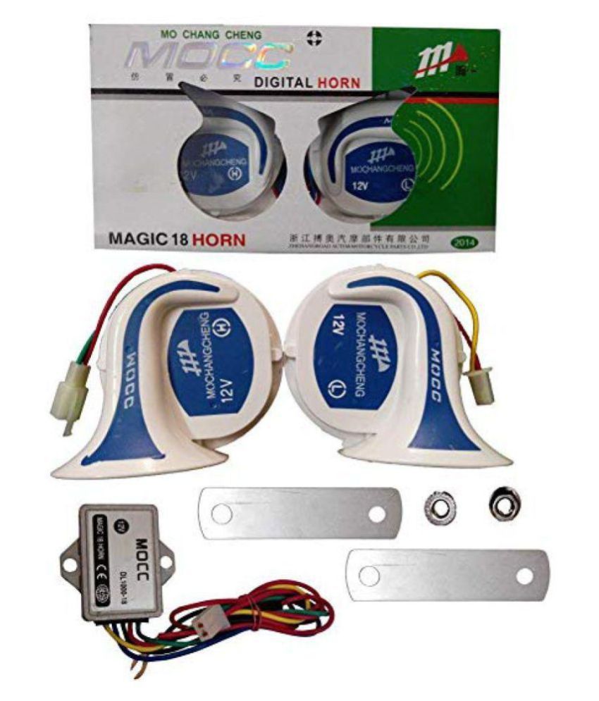 MOCC Horn For Bike Cars & Two Wheelers Set of 2 (High & Low Tone