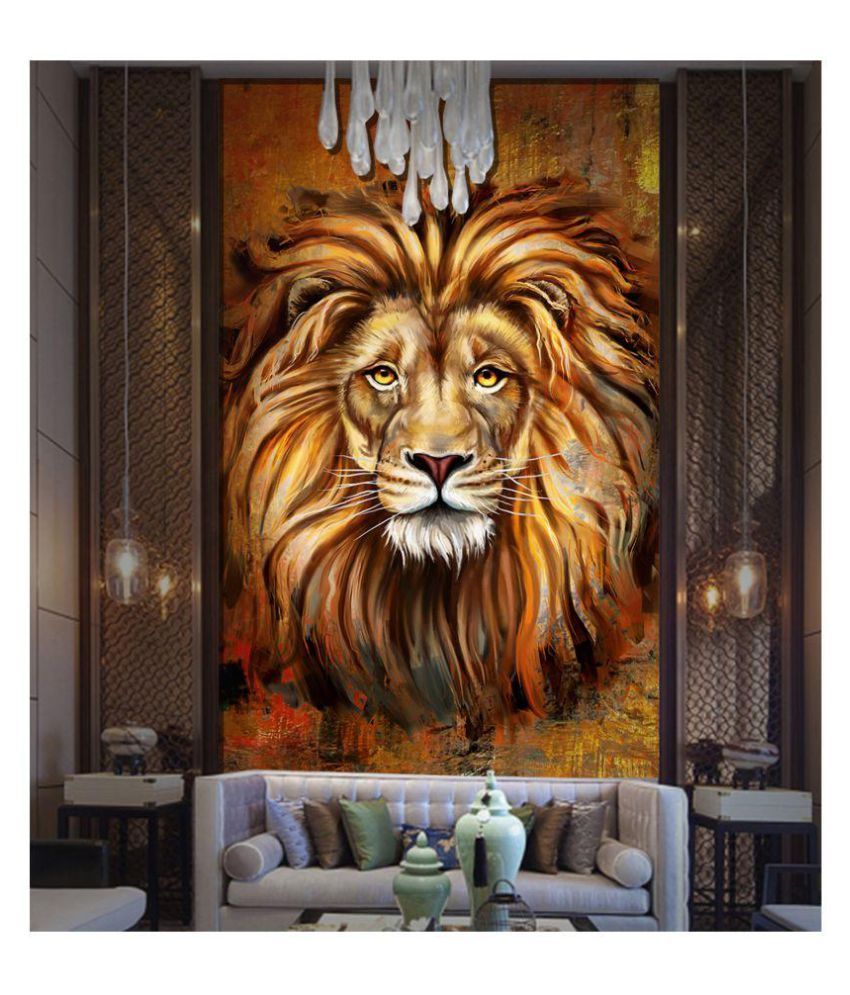 Zaras Lion Painting 5x9 ft Paper Wall Poster Without Frame Buy Zaras