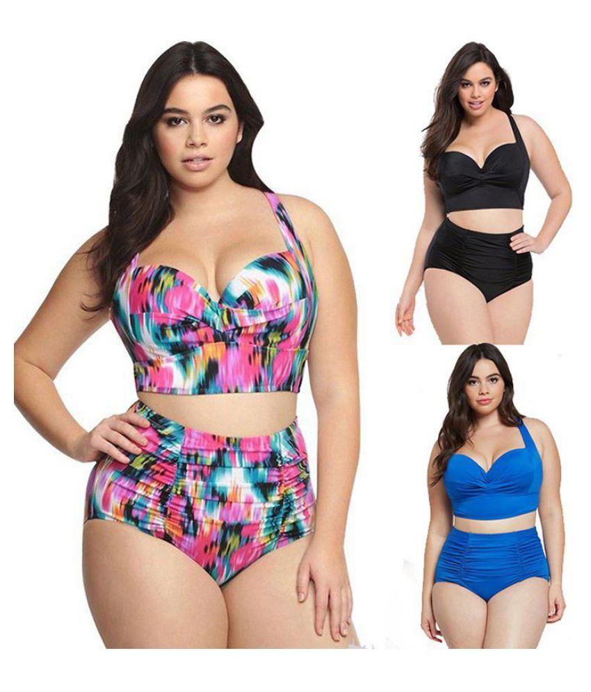 Bikini swimsuit retro fat woman high waist swimsuit bikini Buy