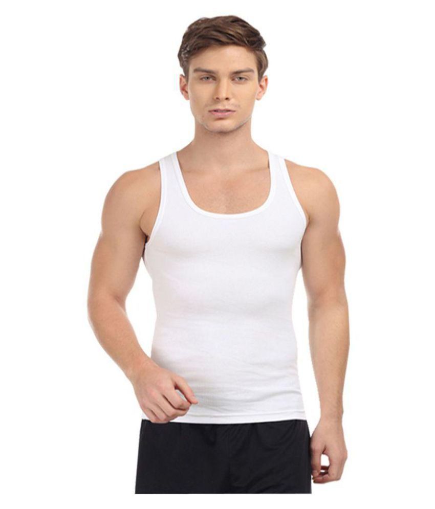 MEN EXPERT White Sleeveless Vests Pack of 10 - Buy MEN EXPERT White ...
