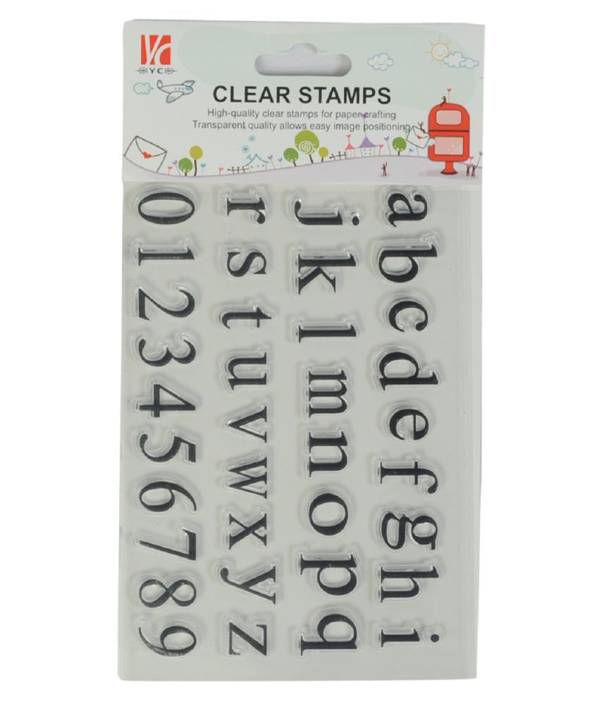     			Clear Rubber Stamp, Used in Textile & Block Printing, Card & Scrap Booking Making (Small Alphabet)