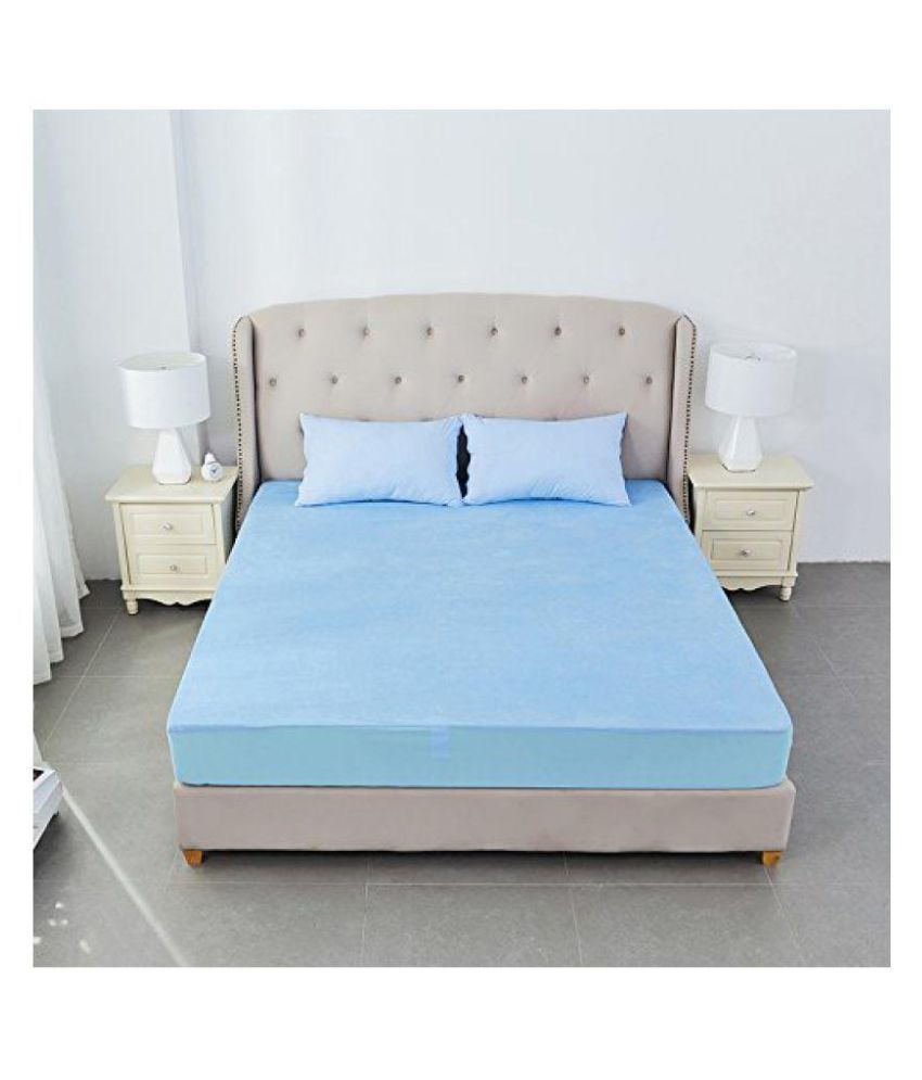 Dream Care (30"x84"x Skirting Upto 10") (wxl) for Singe bed Sky Blue