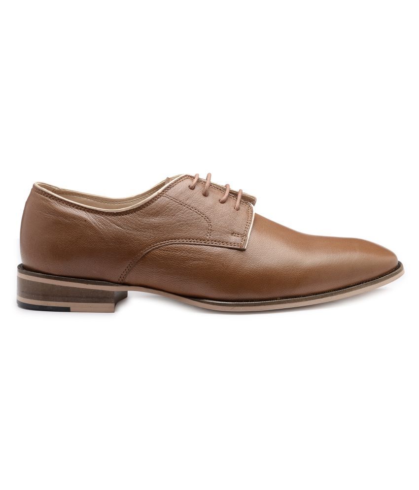 franco leone tan derby shoes