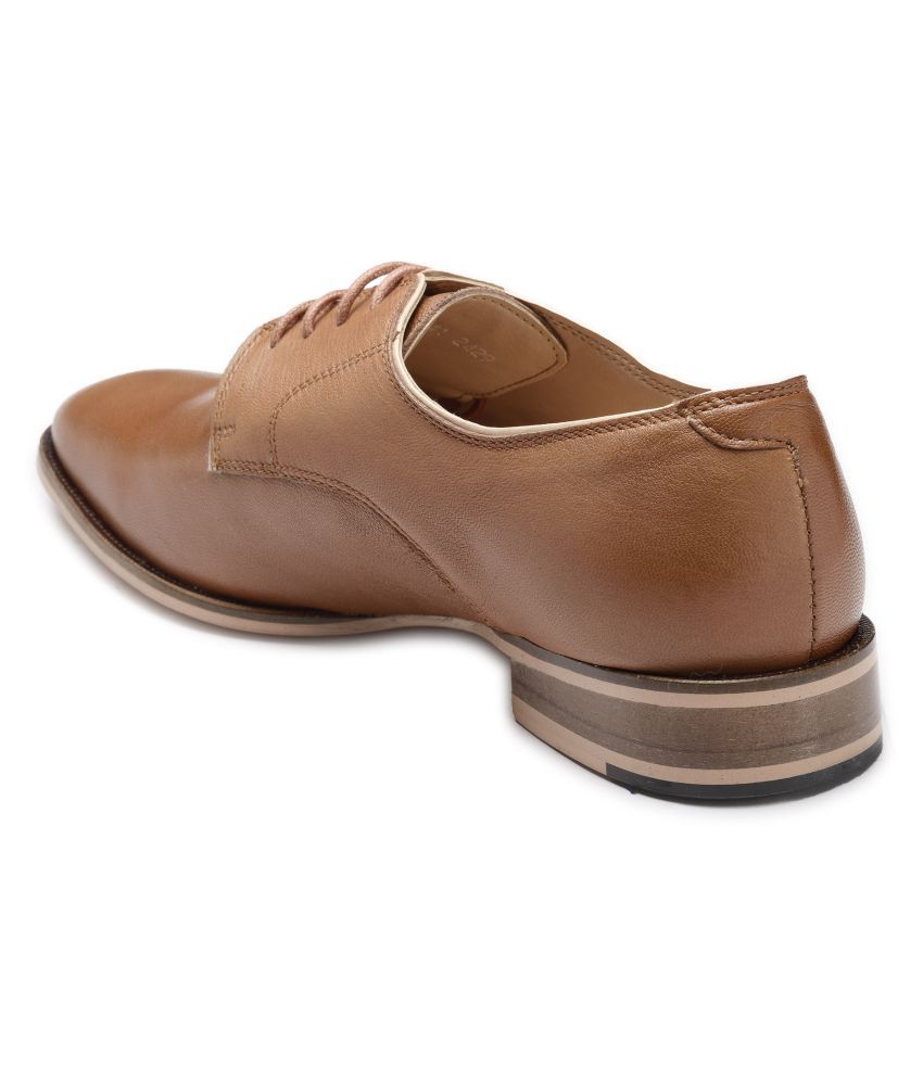 franco leone tan derby shoes