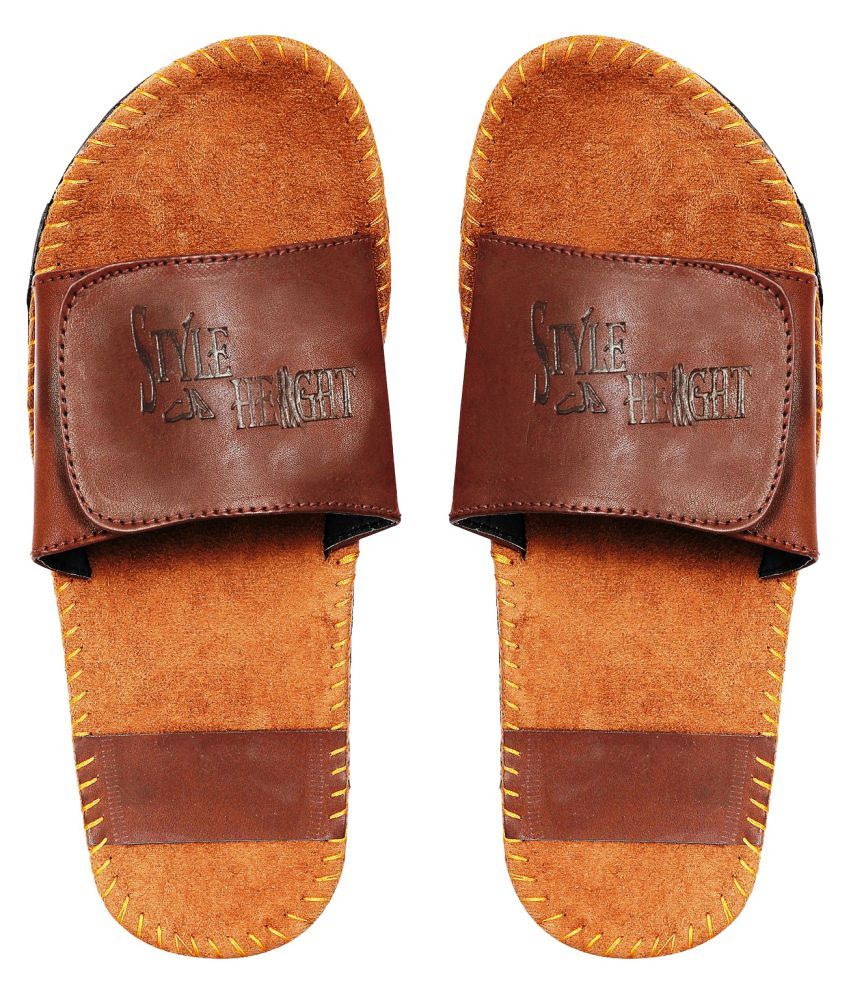     			Style Height Brown Slide Flip flop