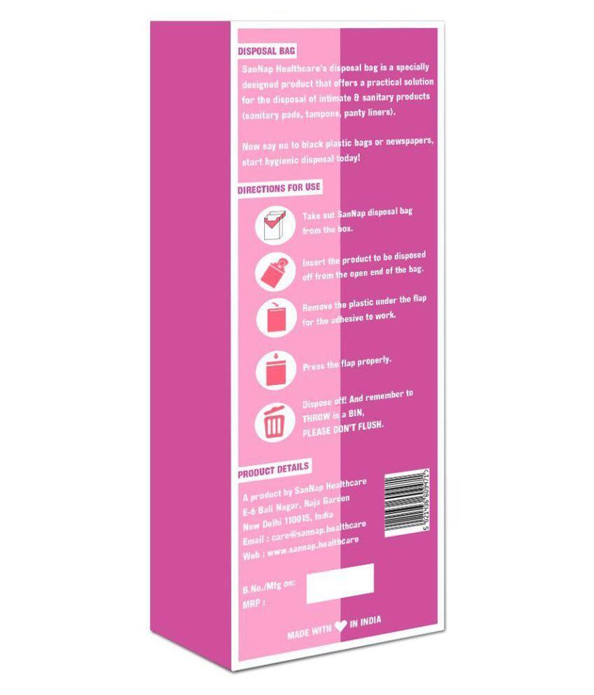 SanNap Sanitary & Diaper Disposal Bags 20 Intimate Disposable Bag for