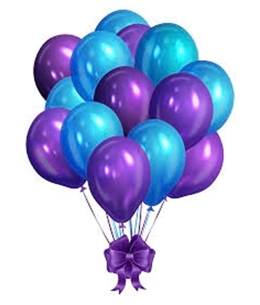    			100 Pc. Metallic Balloons (Blue/Purple) Birthday, Party, Festival, Diwali Christmas New Year Anniversary for happy birthday decoration item, birthday decoration kit, birthday balloon decoration combo for Boys, Girls, Kids, husband and Wife.