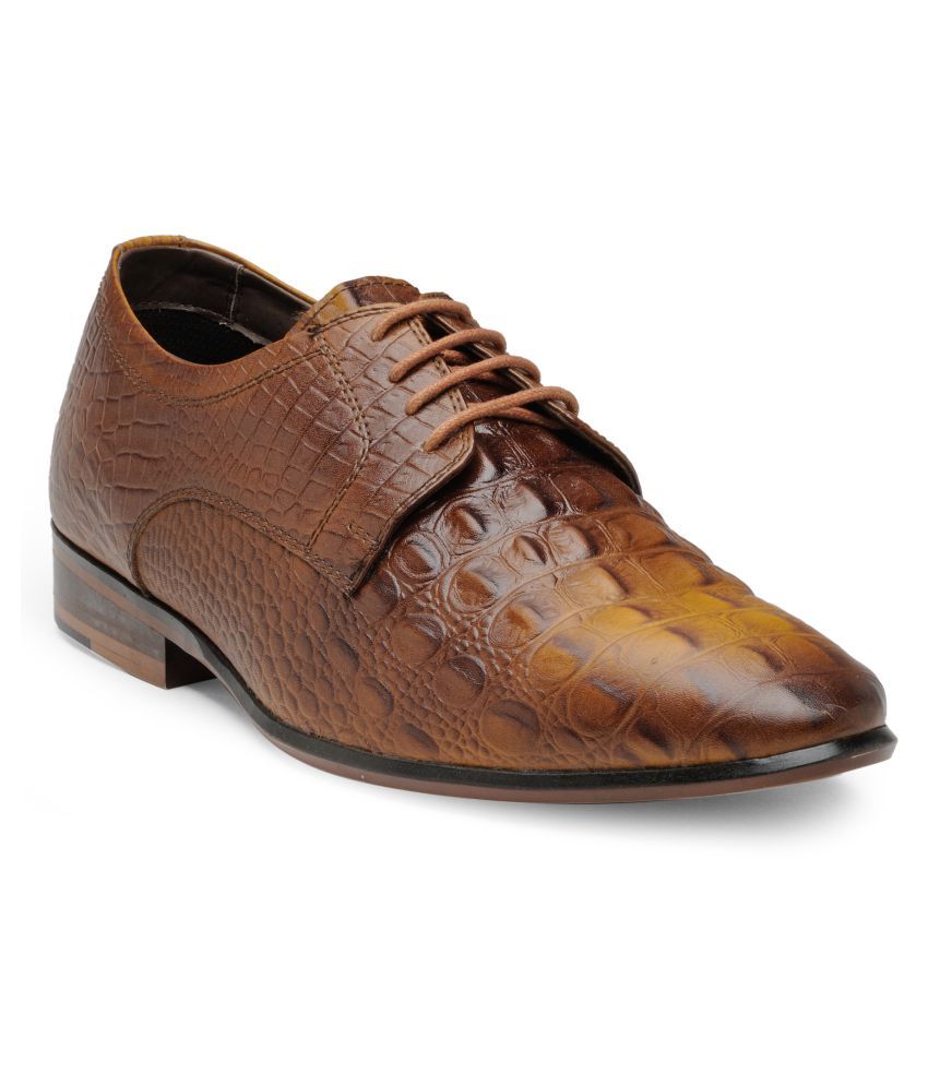 franco leone tan derby shoes