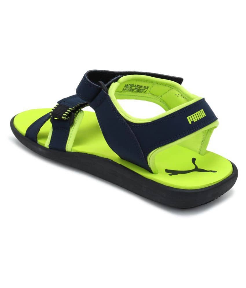 puma blue sandals