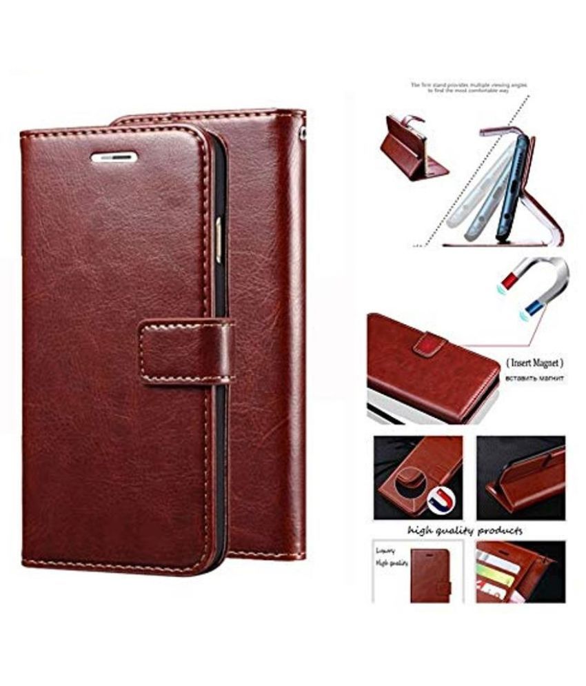 Motorola Moto E4 Plus Flip Cover by Designer Hub Brown